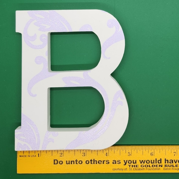 Hand Stamped Wooden Letter B - Picture 3 of 7